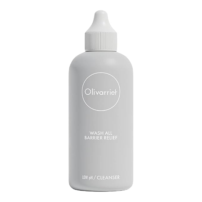 Wash All Barrier Relief 6.76 fl oz (200ml) – Hydrating & Moisturizing Low pH Organic Oil-to-Foam Cleanser for Sensitive & Dry Skin, Vegan, Fragrance-Free, Deep Clean & Barrier Support Care.