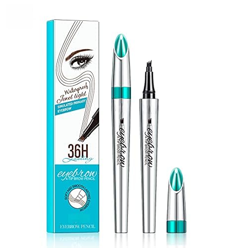 Pencil Eyebrow Microblading Pen - Eye Makeup Eyebrow Pen Micro 4 Point Brow Lift & Snatch Long-Lasting Waterproof Natural Eyebrow Hair (01 Light Brown)