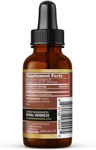 Herbal Goodness Body Detox & Colon Cleanse Liquid Drops - Gut Health Support for Bloating Relief, Digestion & Immune System - Natural Papaya Seed Blood Cleanser & Waste Elimination Supplement - 1oz