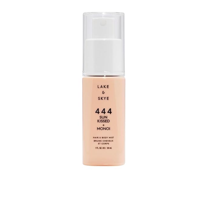 Lake & Skye 444 Sun Kissed + Monoi Hair & Body Mini Mist - Travel Size, Hydrating, Fruity, Floral, Clean Musk- 1 fl oz