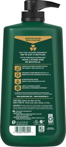 Irish Spring Mens Body Wash, Moisture Blast Body Wash for Men, Feel Fresh All Day, 30 Oz Pump Bottle (Pack of 2)