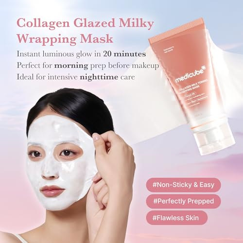 medicube Milky Glazed Donut Skin Duo: Collagen Glazed Milky Glow Wrapping Mask and PDRN Pink Niacinamide Milky Toner | Moisture-Boosting Toner and Mask for Radiant Glass Glow Skin