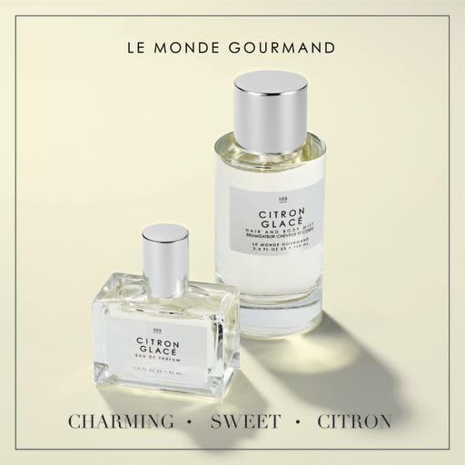 Le Monde Gourmand Citron Glacé Hair & Body Mist for Women, Hair Perfume & Body Spray, Lemon Jasmine Rock Sugar Scent, Vegan & Cruelty Free, 3.4 fl oz (100 ml)