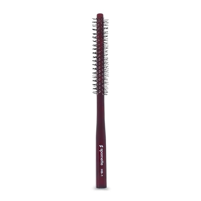Spornette Mini Styler Boar Bristle .75 inch Round Brush for Blowouts, Volume, Styling, Finishing, Curling & Setting Short, Curly, Wavy, Straight, Thick, Normal or Thin Hair on Men & Women
