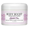 Body Boost Lavender Shea Raw Sugar Scrub 8 oz- Help Treat Dry Skin Stretch Marks and Scars- Pregnancy and Nursing Safe- Allergen Free- Vegan