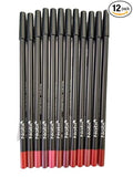 Nabi 12 Pieces, 12 Colors Lip Liner (RED TONE, 7.5)