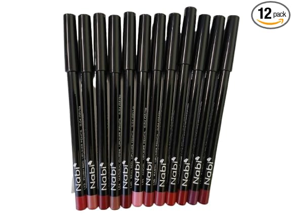 Nabi 12 Pieces, 12 Colors Lip Liner (Red Tone, 5.5)