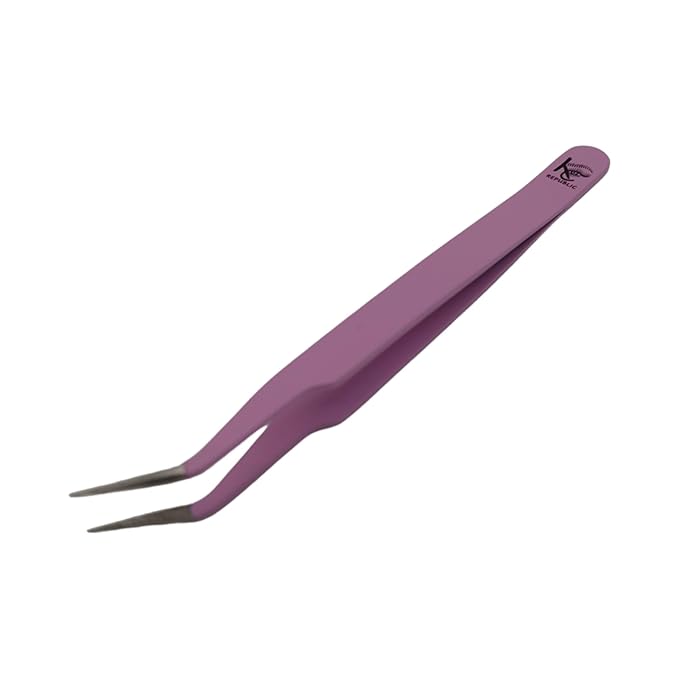 Lash Eyebrow Extensions Kit with 1 x Trays of Mink False Eyebrows in Black, Eyebrow Extension Glue Clear & Extension Tweezers, Comes on Mixed Length Trays 5-8 mm (Black, Violet Tweezer)