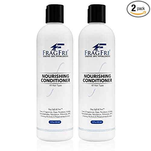 Fragrance Free Conditioner 12 oz (2-Pack Gift Set) - Parabens Free Hypoallergenic - Hair Conditioner for Sensitive Skin - Deep Conditioning for Normal Treated and Fragile Hairs - Vegan GF/CF