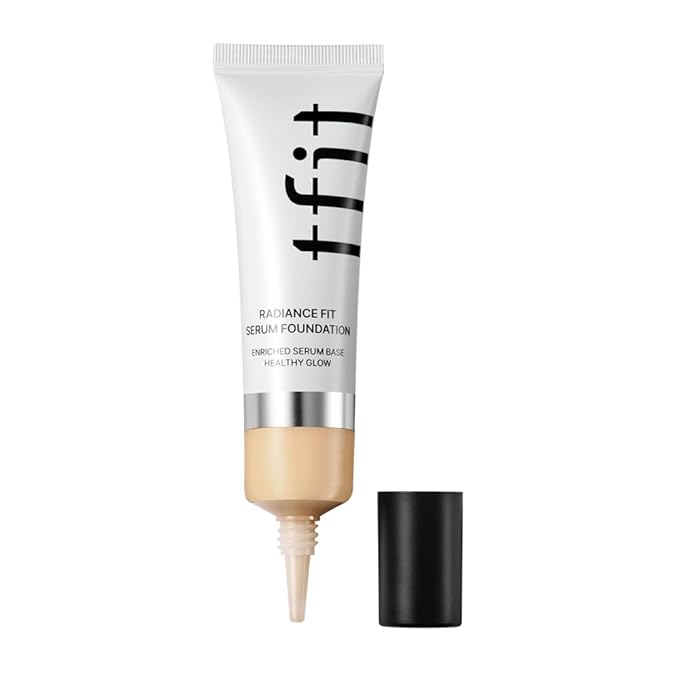 TFIT Radiance Fit Serum Foundation - Flawless Coverage, Dewy finish, Long-lasting, Lightweight, Korean Makeup,1.05 Oz. (N1.5 Suede, 1.05 Oz.)