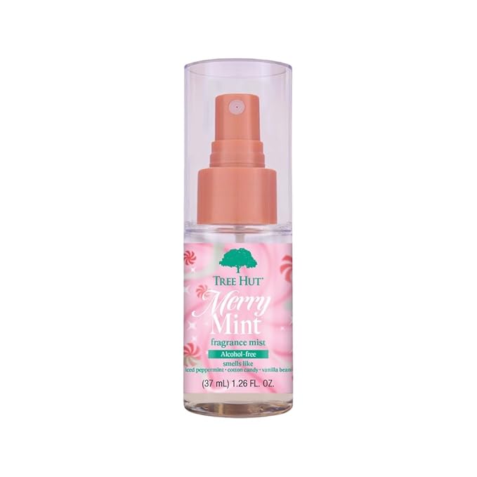 Tree Hut Mini Merry Mint Hair & Body Mist, Refreshing Body Spray, Layer with Favorite Scents, Travel Size, 1.26 fl oz
