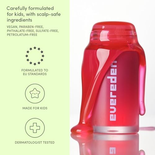 Evereden Happy Kids Skin & Lips Routine - Multi-Vitamin Face Wash & Face Cream Peach & Tinted Lip Oil Ruby Red Set - Clean & Vegan Skin Care for Kids 3+ - Moisturizing, Nourishing, & Protective