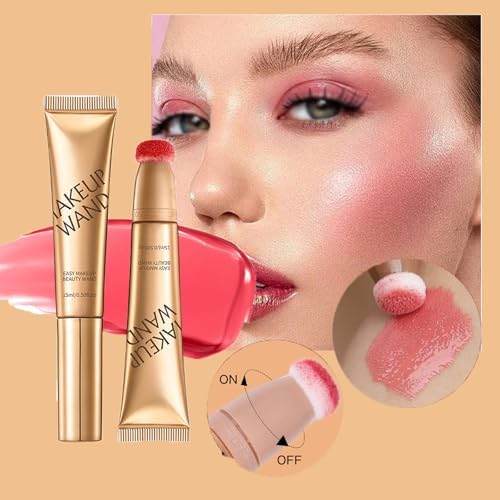 Contour Wand & Blush Wands Duo - Blush, 2 In 1 Liquid Contours Duo for Women with Applicator, Cream Beauty Stick Makeup (Blush02+Wand01)