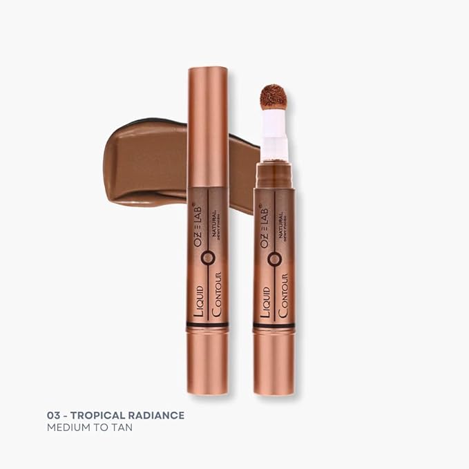 Calypso Glow Liquid Contour Wand Tropical Radiance – Long-Lasting Matte Finish, Buildable Coverage, Cushion Applicator, Vegan & Cruelty-Free, 6ML/0.21FL.OZ，PACK OF 1