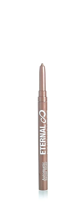 Eternal Automatic Water Resistant Eyebrow Liner with Shaping Comb – Long Lasting, Professional and High Precision Brow Definer with No Sharpening, Retractable Twist Up Mechanism (Light Brown)