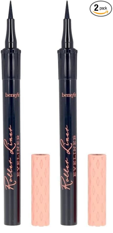Benefit Roller Liner True Matte Liquid Eyeliner, Black, 0.03 Fl Oz (Pack of 2)