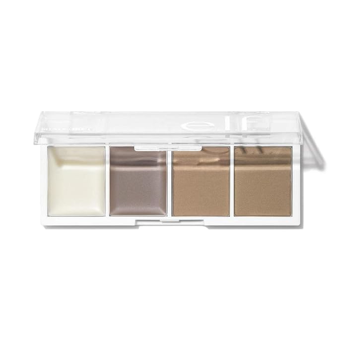 e.l.f. Bite-Size Brow, Mini Brow Quad with Ultra-Pigmented Waxes & Powders, Eyebrow Grooming & Makeup Kit, Taupe, 0.14 Oz