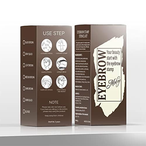 Eyebrow Stamp Stencil Kit - Eye Brow Stencil Kit for Beginners, Brow Stencil and Stamp Kit Long-lasting, Smudge-Proof & Waterproof, 24 Reusable Eyebrow Shapes Stencils for Perfect Brow (Medium)