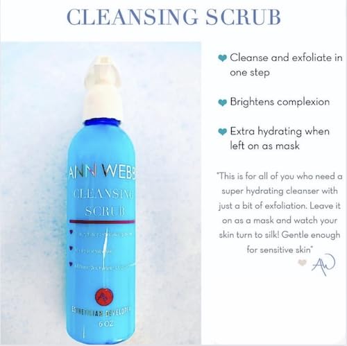 Facial Cleansing Scrub - All Natural Gentle Daily Exfoliating Facial Scrub Unclogs Pores, Clears Blackheads & Acne - Leaves skin glowing - Super Hydrating Scrub won't damage your skin (2 oz)