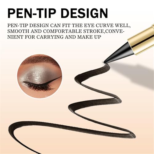 2Pcs Black Gel Eyeliner Pencil, Halloween Makeup Waterproof Long Wear Natural Eye Lip Face Paint Stick Smudge Proof Matte Liquid Eyeliner Cream Black Smokey Eye Liners Eyeshadow Crayon