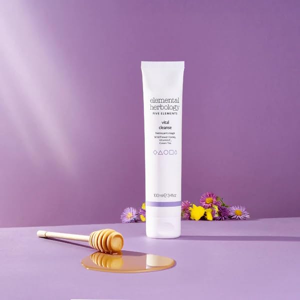 Elemental Herbology Vital Cleanse Brightening Jelly Cleanser – Daily Face Wash with Vitamin C, Green Tea & Wild Flower Honey – Refreshing Gel-to-Foam Cleanser for Radiant, Healthy-Looking Skin
