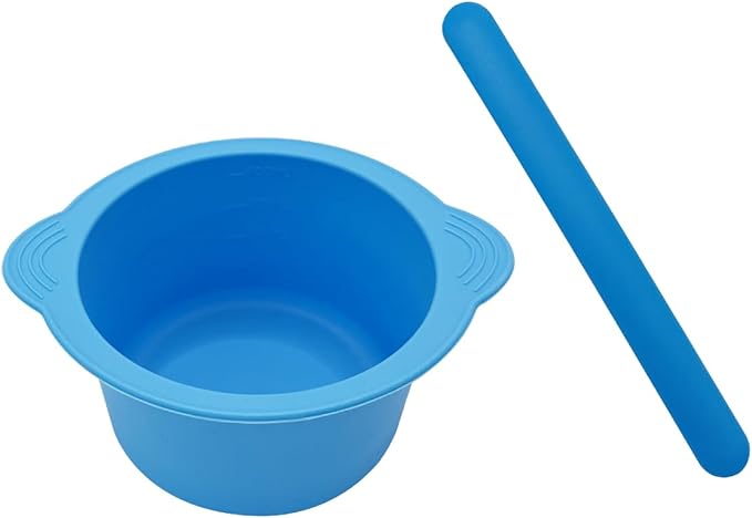 KVZVK Silicone Wax Bowl with Spatula Sticks for Hair Removal, Replacement Non-Stick Liner for Wax Warmer (blue)