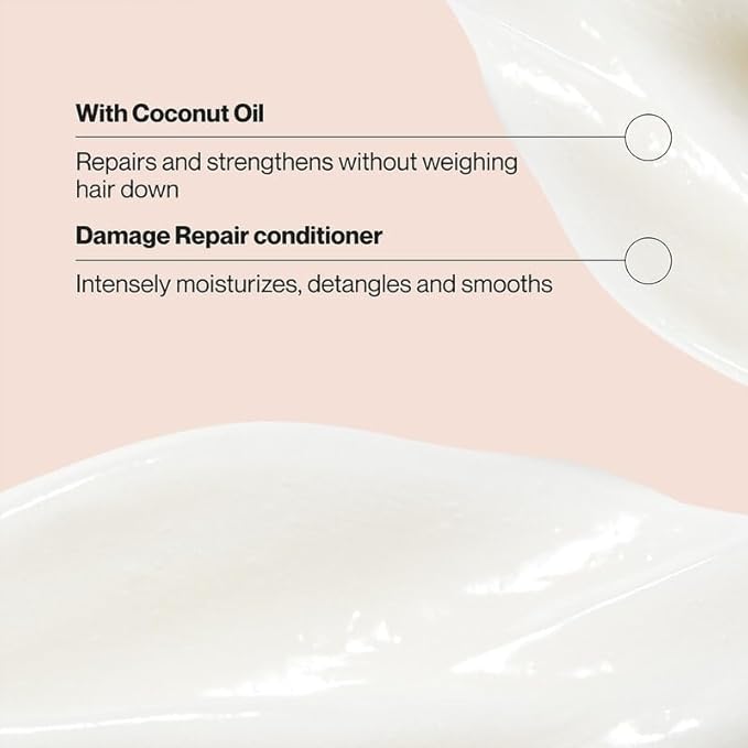 Suave Coconut Infusion Shampoo and Conditioner, Visible Damage Repair – Moisturizing Frizz Control Hair Products for Women & Men, 12.6 Oz Ea