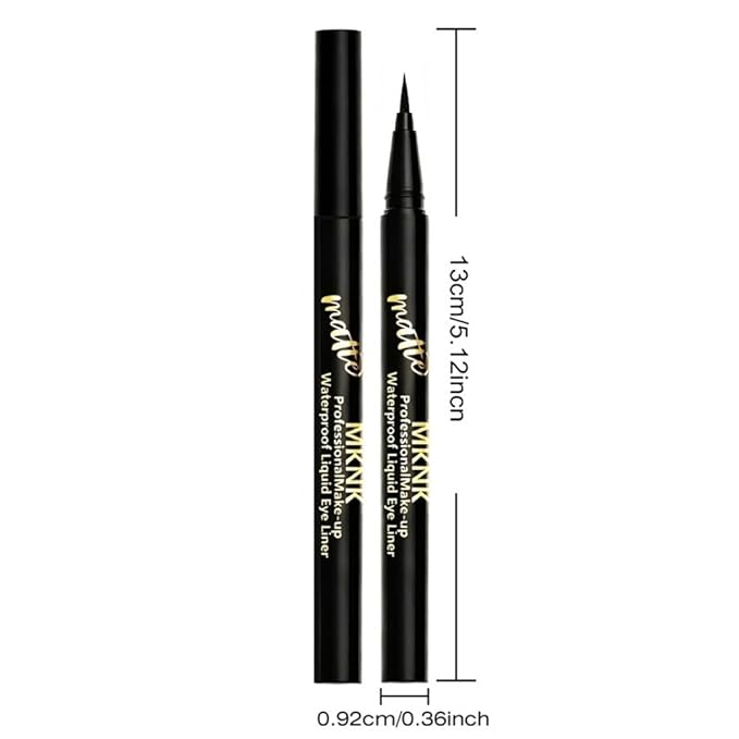 10 Pcs Matte Black Liquid Eyeliner Set Pack, Long Lasting Eye Liner Pens, Waterproof Smudge-Proof High Precision Fine Tip for Winged Liner & Bold Eye Makeup (liquid-matte-black-10 PCS)