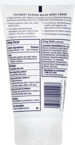 Eucerin Eczema Relief Cream - Full Body Daily Lotion for Eczema-Prone Skin - 5 oz. Tube (Pack of 12)