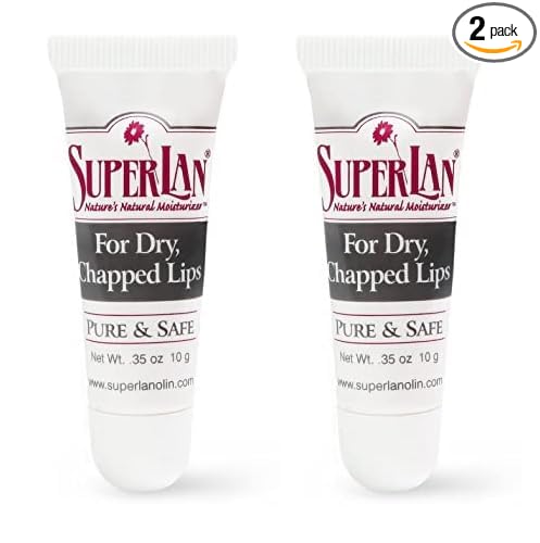 Lanolin Lip Balm 2 pack - Lip Repair for Hot/Dry Weather - Natural lanolin nipple cream - Lip Moisturizer for cracked lips - Hydrating lip care - pure jojoba oil - Chap stick For Men & Women 0.70 Oz