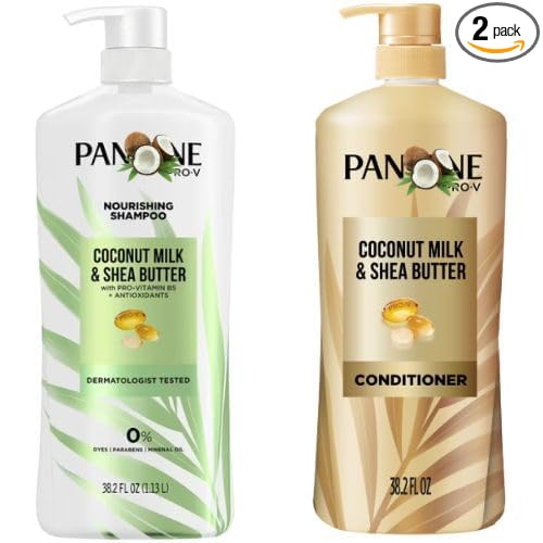 Coconut Milk & Shea Butter SHAMPOO & CONDITIONER SET 38.2 fl oz bottle each- Sulfate-Free Duo for Curly, Wavy & Dry Hair - Frizz Control, Shine & Softness for Textured Hair