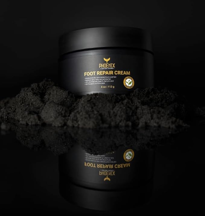 Foot Repair Cream - Callous Remover - For Dry and Cracked feet - Paraben free - Tea Tree Oil - 42% Urea Cream - for Soft Smooth Feet - Phoenix Skin Care for Men - Foot Cream for Men