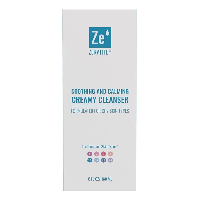 ZERAFITE Soothing and Calming Creamy Cleanser for Dry & Sensitive Skin (6 Fl. oz.)