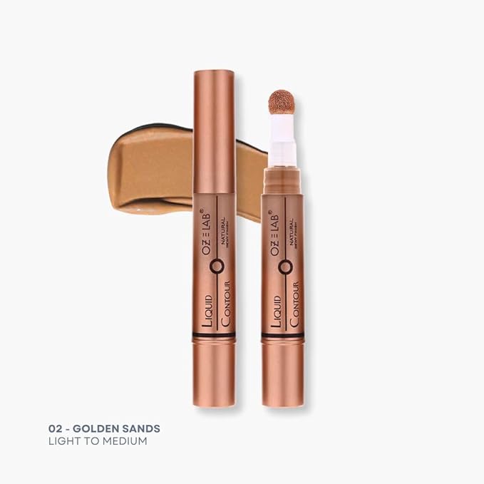 Calypso Glow Liquid Contour Wand Golden Sands – Long-Lasting Matte Finish, Buildable Coverage, Cushion Applicator, Vegan & Cruelty-Free, 6ML/0.21FL.OZ，PACK OF 1