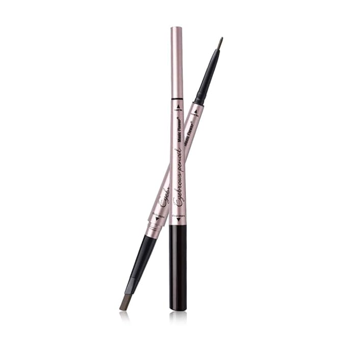 Vtrem Double-headed Eyebrow Pencil: Waterproof Smudge-Proof Long Lasting Eye Brow Pen Fine Carving Eyebrow Pencil for Natural (4# Khaki Coffee)