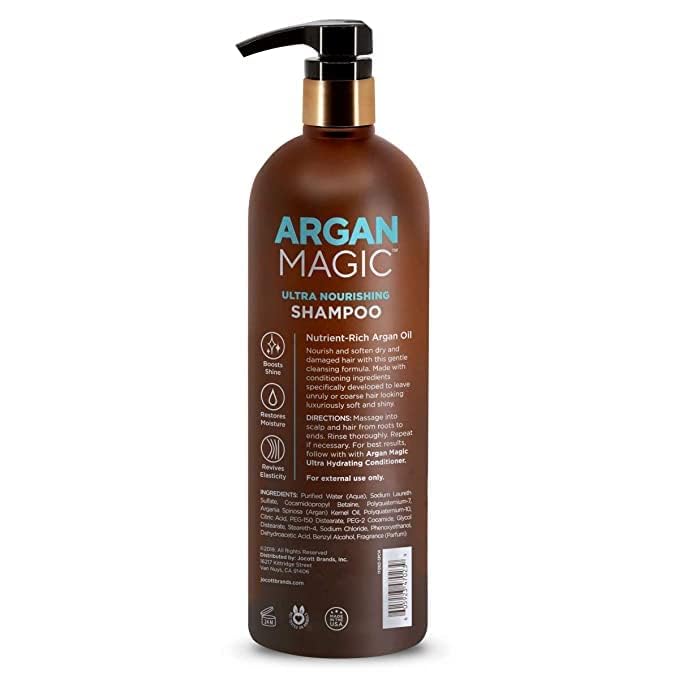 Argan Magic Ultra Nourishing Shampoo - Argan Oil and Antioxidants to Nourish and Restore Damaged and Over-Processed Hair Types | Paraben Free, (32 oz, 2 Pack)