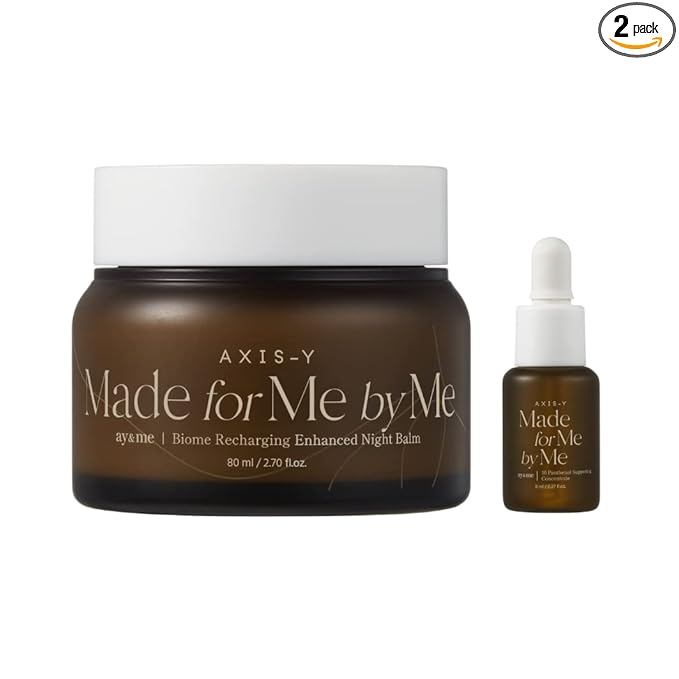 AXIS-Y Biome Recharging Night Renewal Set - Overnight Solution Care Set Skin Barrier Cream with Panthenol Concentrate - Korean Skincare for All Skin Types (2.7 & 0.27 fl. oz.)