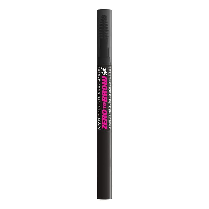 NYX PROFESSIONAL MAKEUP Zero to Brow, Longwear Eyebrow Gel, Black (Pack of 2)
