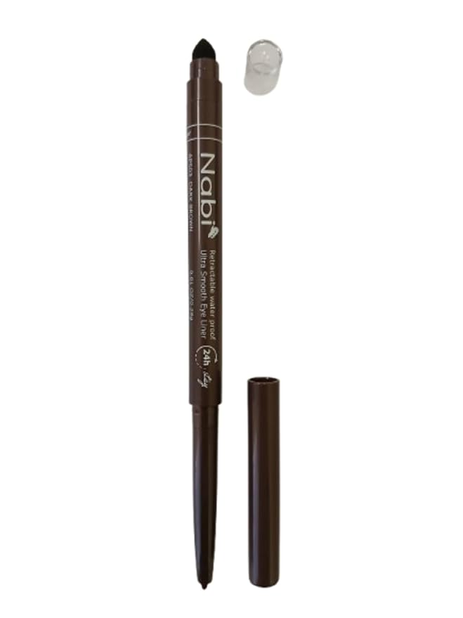 Nabi 3 Pieces Gel Glide Eyeliner Water Proof, Ultra Smooth Up To 24 Hour Wear, Smudge Proof Built In Sharpener & Smudger, Packaging May Vary (VALUE PACK-Dark Brown)