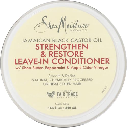 Shea Moisture Jamaican Black Castor Oil Leave In Conditioner 100% Pure Jamaican Black Castor Oil For Damaged Hair to Soften and Detangle Hair 11.5 oz (Pack of 12)