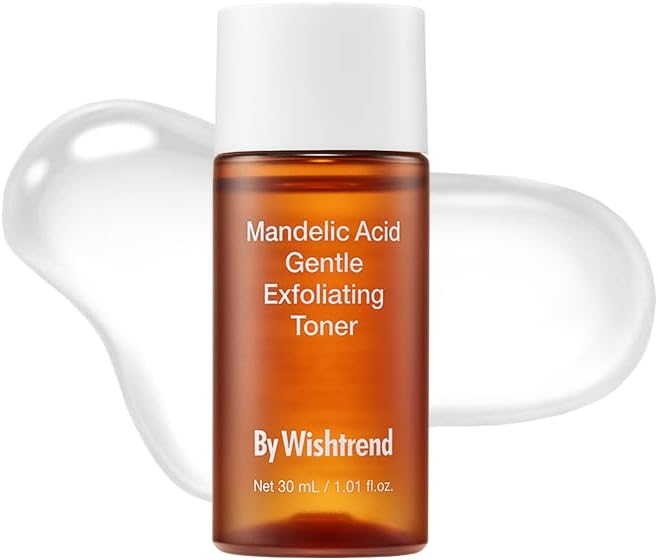 [BY WISHTREND] Mandelic Acid 5% Skin prep Water, Gentle Skin Korean exfoliator for face, Aha Bha Toner, Ideal for Sensitive Skin (1 Fl Oz (Pack of 1))