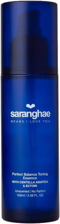 Saranghae Perfect Balance Toning Essence with Centella Asiatica & Ectoin Hydrating pH-Balancing Face Toner Essence with Niacinamide & Hyaluronic Acid Pore Refining Unscented For All Skin Types 3.38 oz