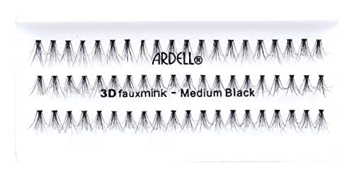 Ardell 3D Faux Mink Individual Lashes – Medium Black, Knot-Free Cluster Lashes, Customizable Eyelash Extension Kit, 1 Pack