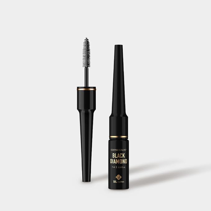 BL Lashes Black Diamond | Lash Sealant for Long-Lasting Lash Extension Retention, Waterproof Coating, Brush Type Lash Sealer (0.24 fl.oz, Black)