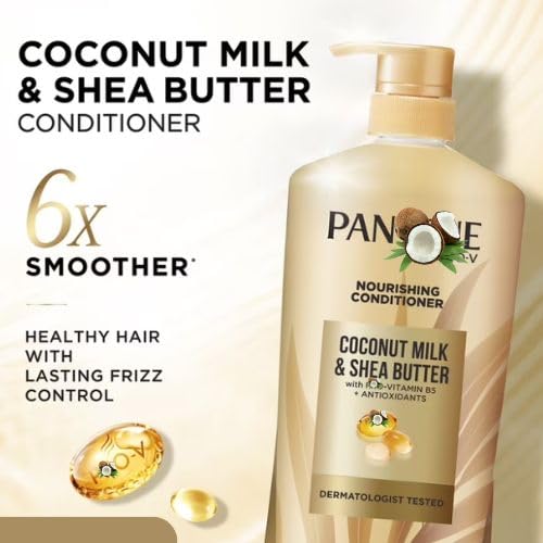 Coconut Milk & Shea Butter Conditioner, 38.2 fl oz - Deep Moisture Conditioner for Curly, Wavy & Dry Hair - Frizz Control, Detangle, For Shine and Softness, Sulfate-Free Hair Softener