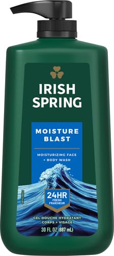 Irish Spring Mens Body Wash, Moisture Blast Body Wash for Men, Feel Fresh All Day, 30 Oz Pump Bottle (Pack of 2)