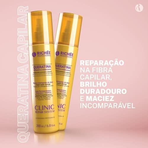Richée Professional | Queratina Clinic Repair System | Biomimetic Hydrolyzed Keratin Hair Spray | 200 ml / 6.8 fl.oz.