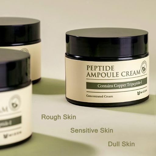 MIZON Peptide Ampoule Face Cream with Adenosine Lavander Oil Fine Line Treatment Moisturizing Elastin Boost Korean Skincare (1.69 fl oz)