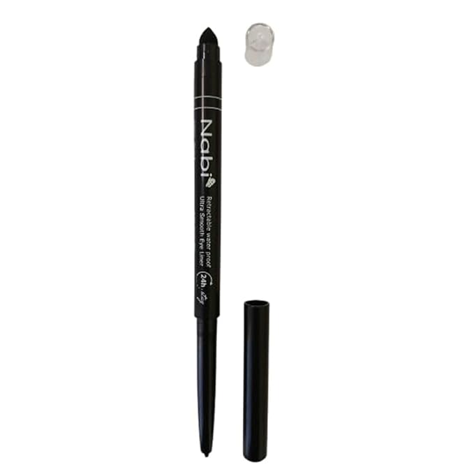 Nabi 3 Pieces Gel Glide Eyeliner Water Proof, Ultra Smooth Up To 24 Hour Wear, Smudge Proof Built In Sharpener & Smudger,Packaging May Vary (VALUE PACK-Black)