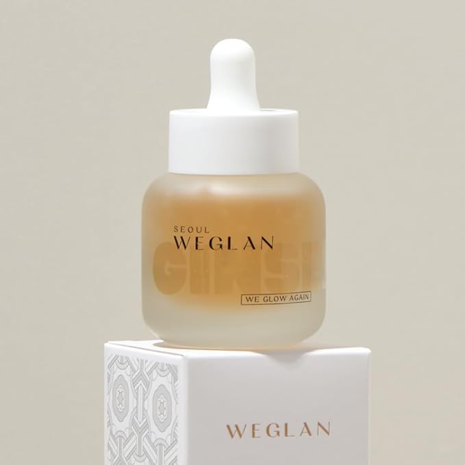 WEGLAN K-Ginseng Glow Ampoule 30ml – Korean Hydrating Face Serum & Essence with 6-Year Ginseng, Dexpanthenol (B5), and Soothing Botanicals – Lightweight, Moisturizing, Non-Sticky Formula